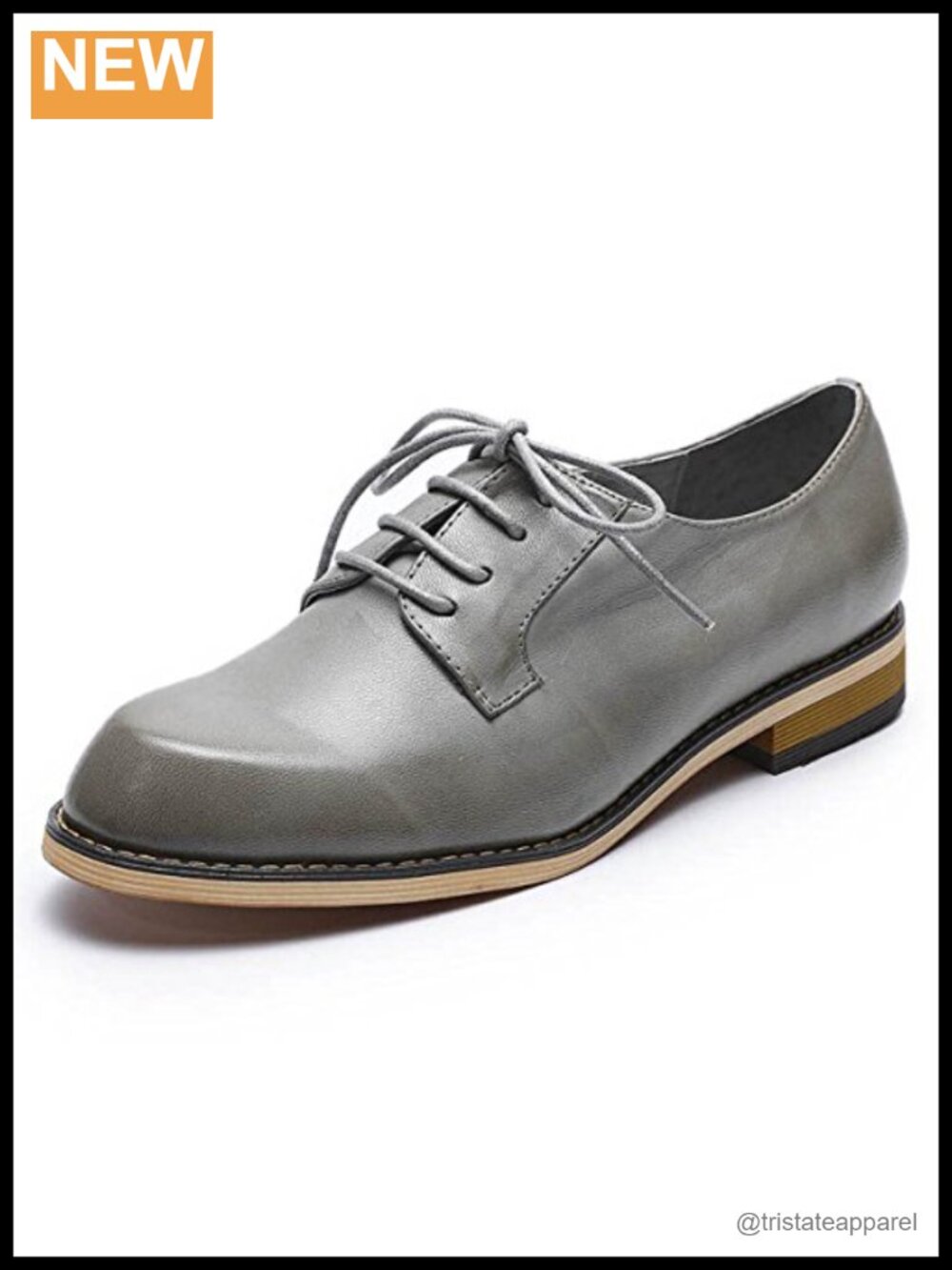 Handmade Leather Oxford Lace-Up Office Flat Shoes for Women